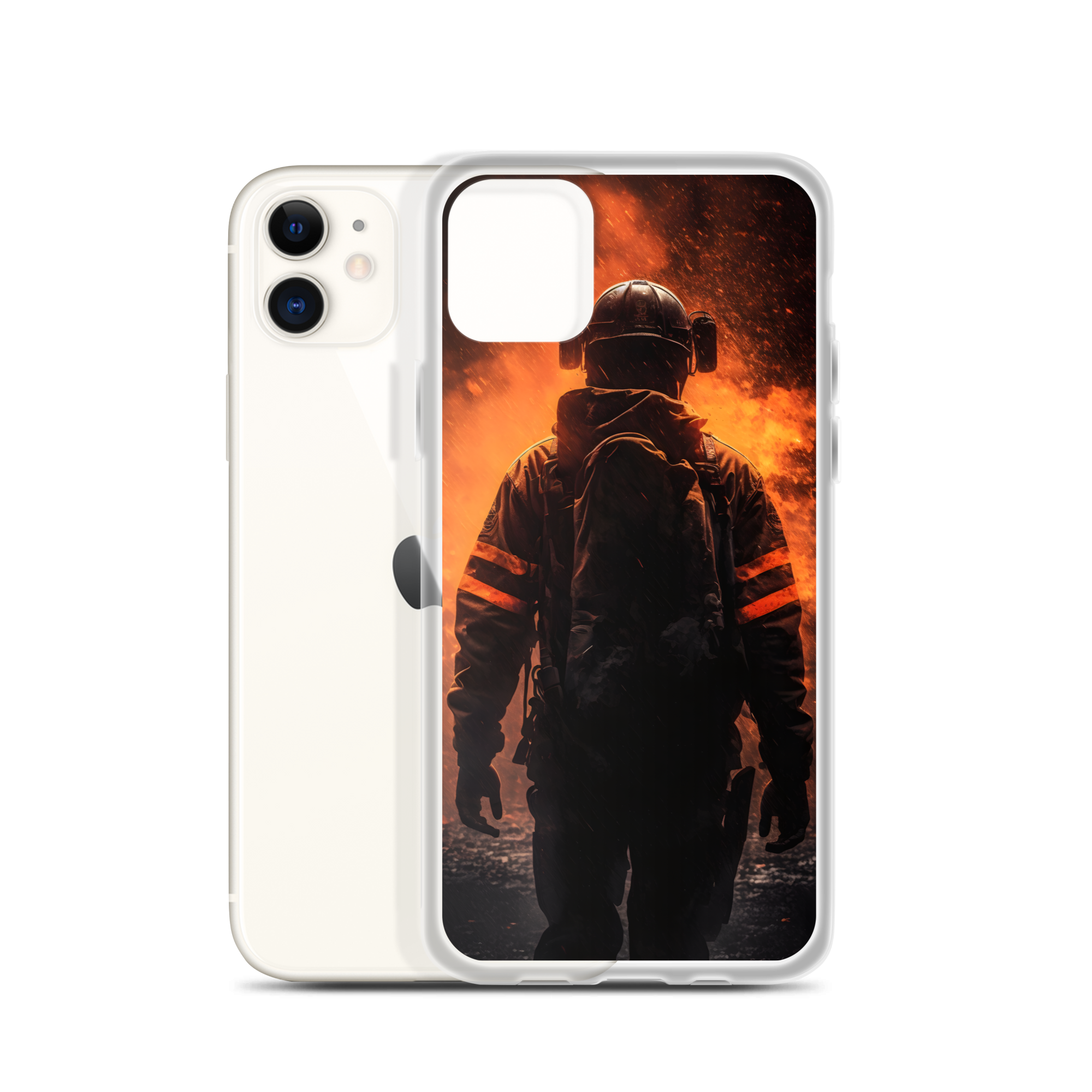 Coque pour iPhone® Firefighter in the flames