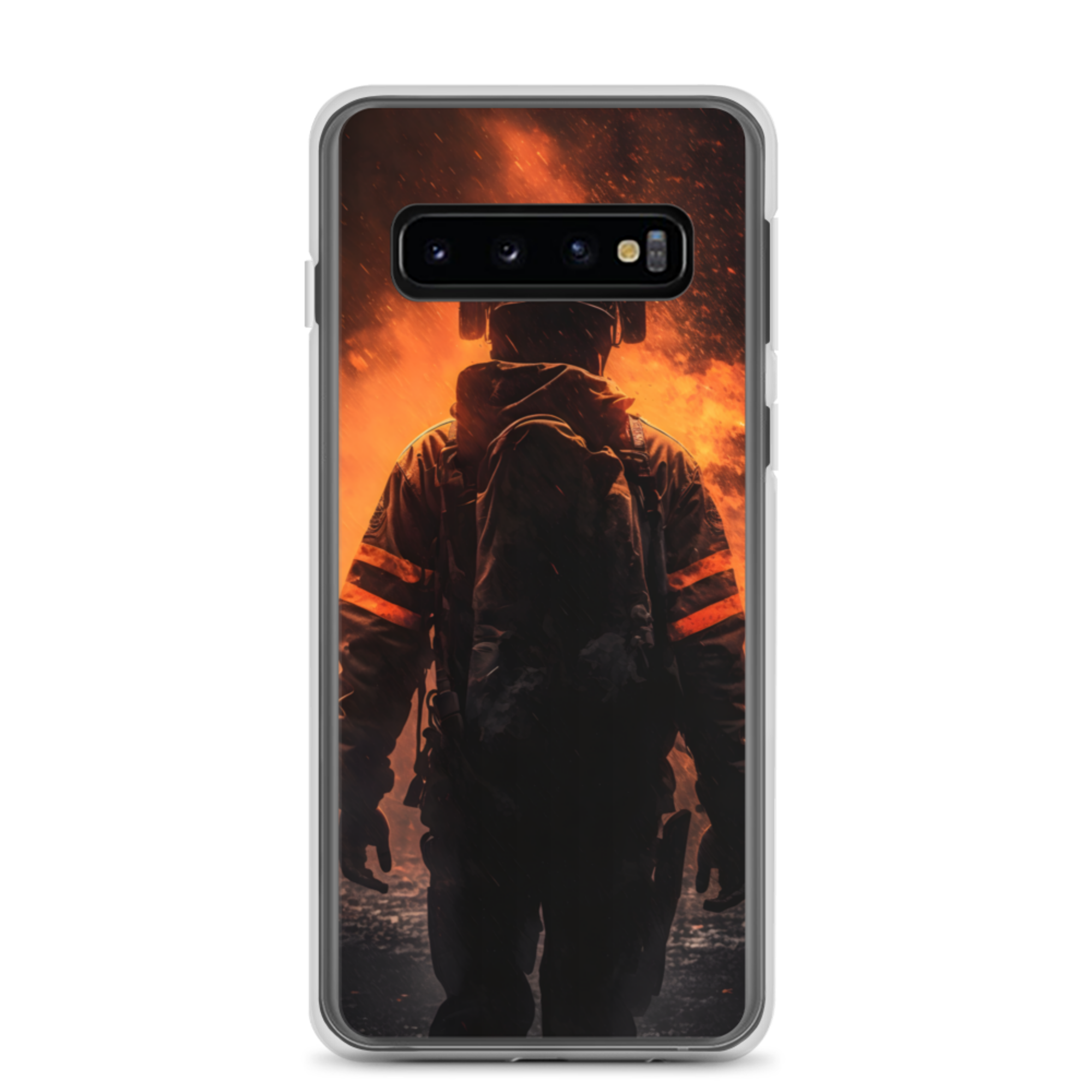 Samsung® Case Firefighter in the flames