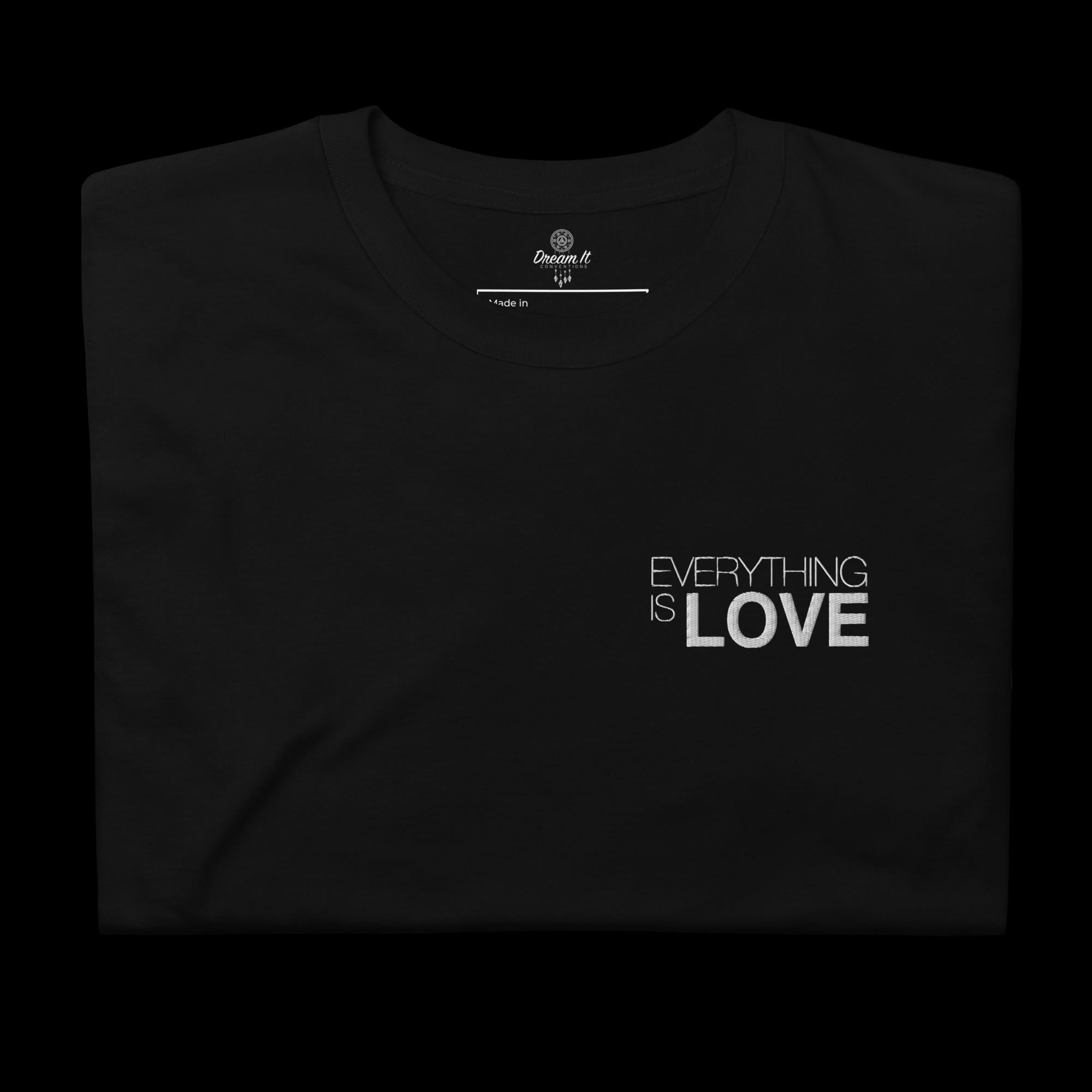T-shirt brodé unisexe à manches courtes EVERYTHING IS LOVE