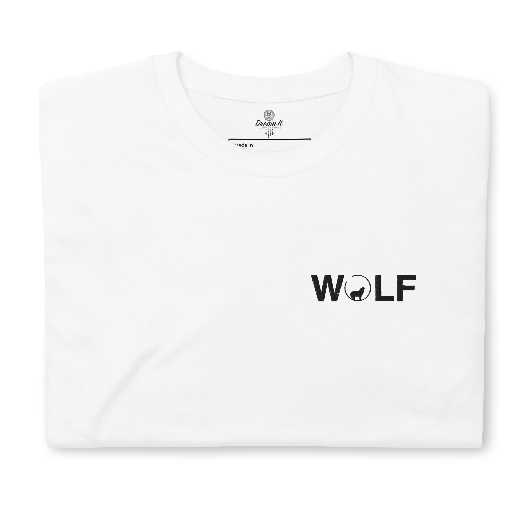 T-shirt brodé unisexe à manches courtes WOLF